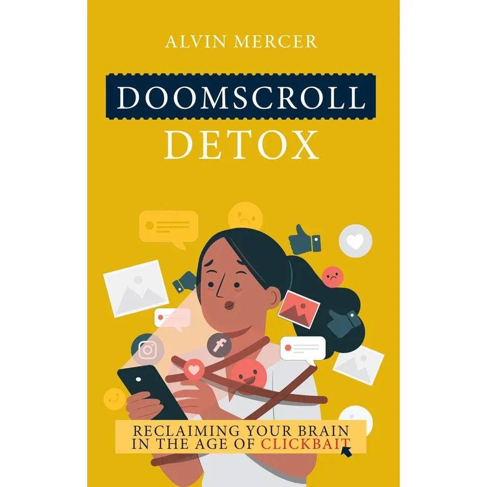 Doomscroll Detox by Alvin Mercer paperback spine and cover detail