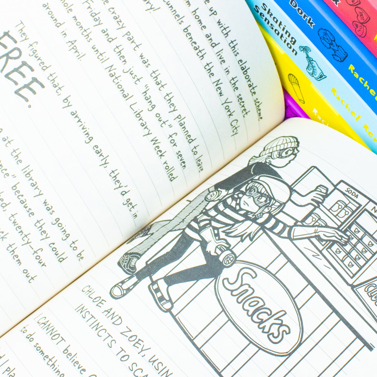 Stacked Dork Diaries 12 book paperback collection set by Rachel Renée Russell, ideal gift for tweens ages 9-12