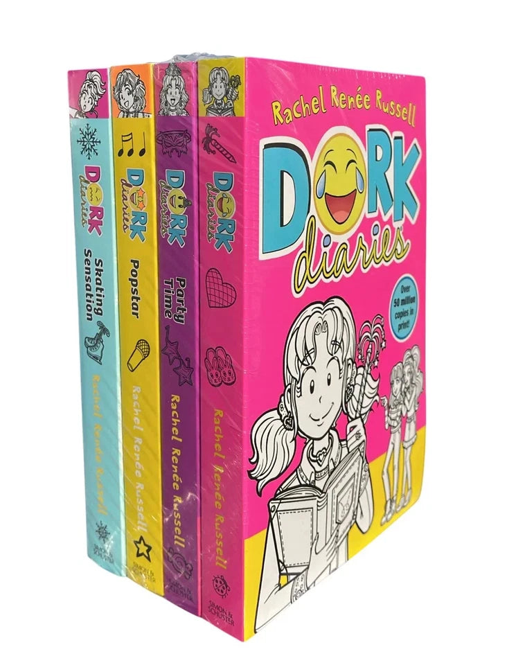 Dork Diaries 4 Books Collection Set by Rachel Renée Russell - Paperback Fiction for Ages 9-14