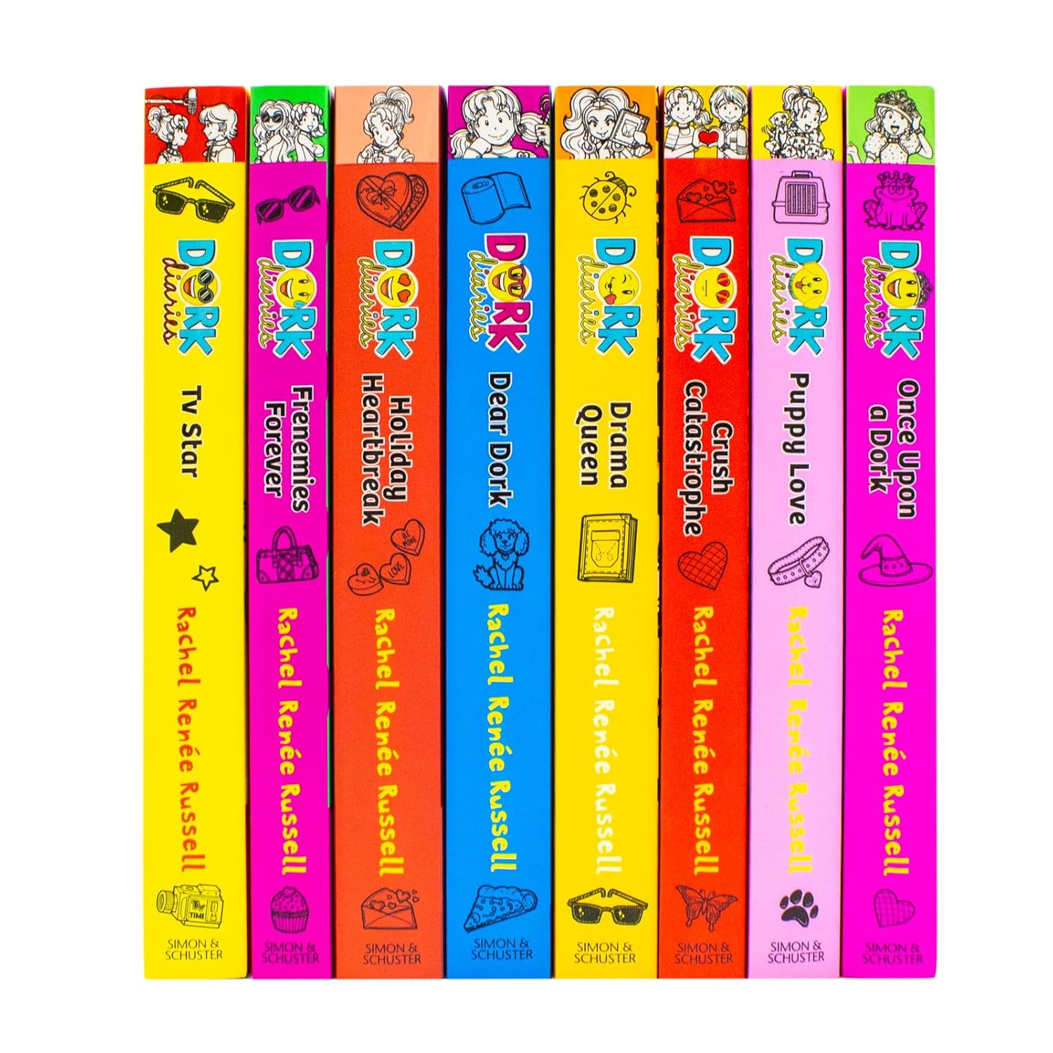Dork Diaries paperback book set cover featuring Nikki Maxwell, ages 8-12 fiction
