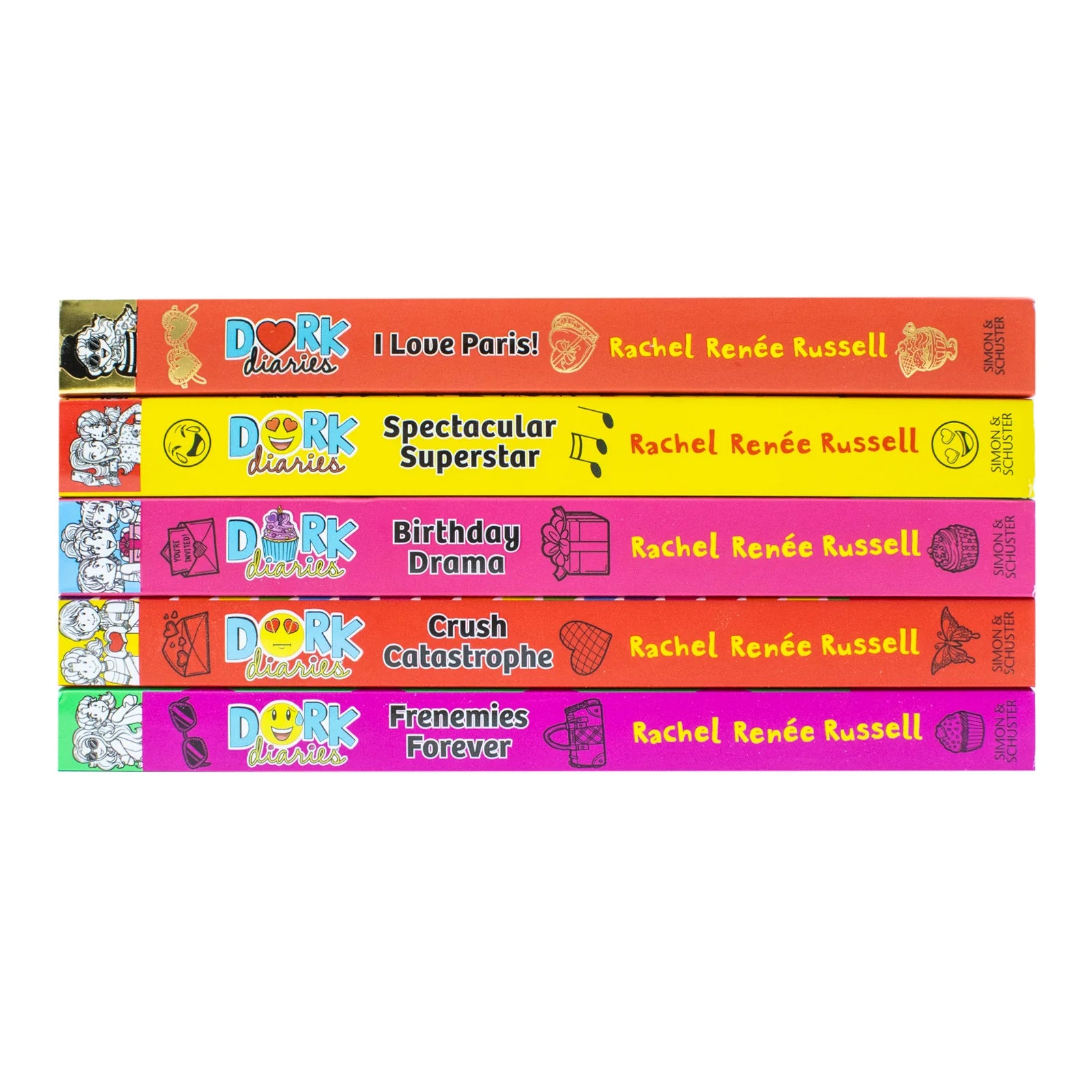 Dork Diaries Frenemies Forever Crush Catastrophe Birthday Drama Spectacular Superstar I Love Paris paperback set