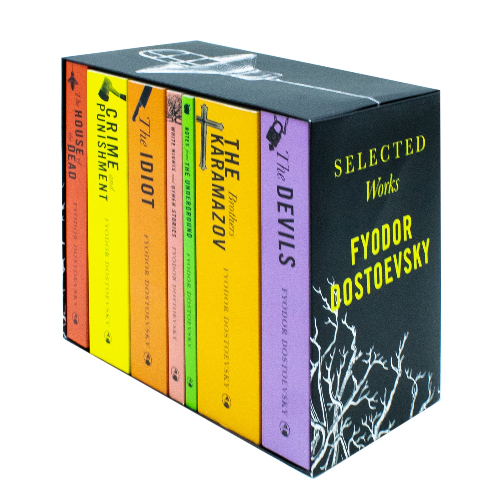 Selected Works of Fyodor Dostoevsky 7 Book Collection Set paperback, including Crime and Punishment and The Brothers Karamazov