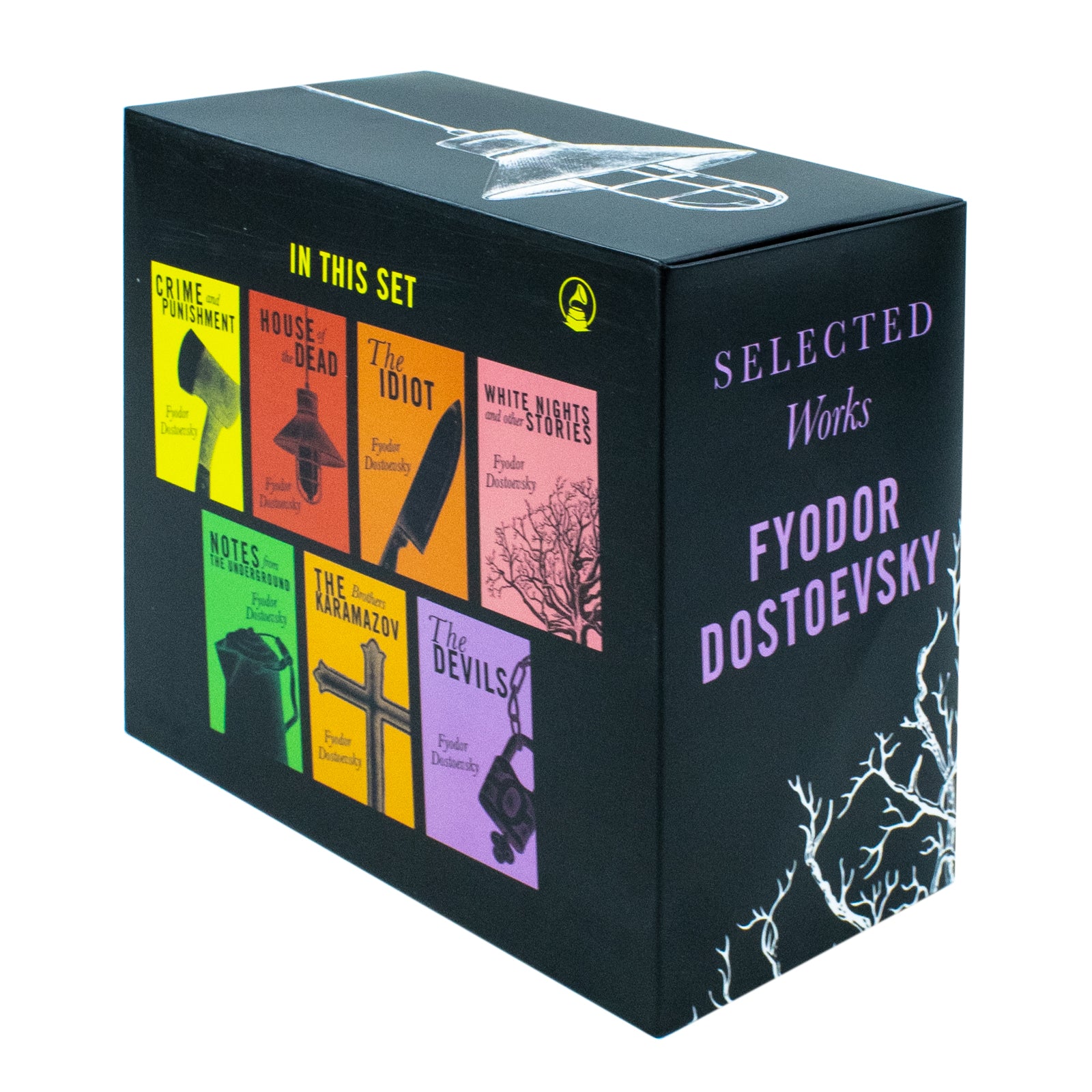 Fyodor Dostoevsky paperback book set, Crime and Punishment and White Nights and Other Stories