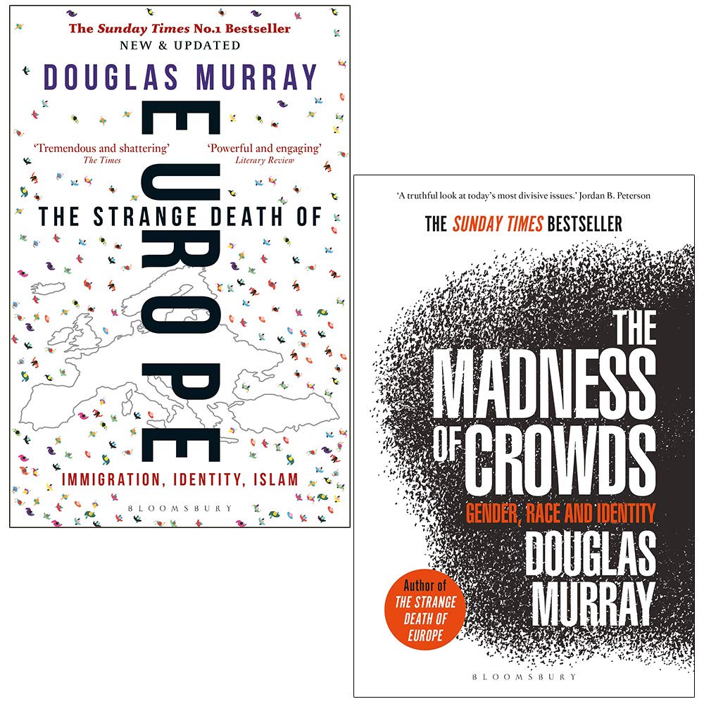 Douglas Murray 2 Book Set - The Strange Death of Europe and The Madness of Crowds - paperback non-fiction cover