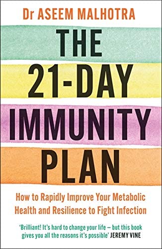 The 21-Day Immunity Plan by Dr Aseem Malhotra paperback book cover, part of the 3 book health collection set
