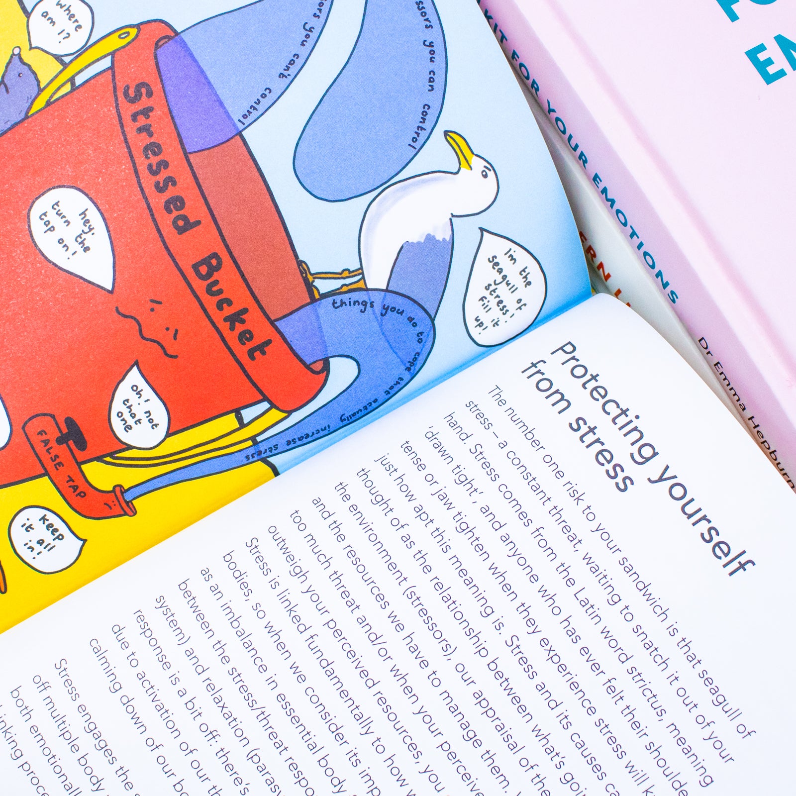 Dr Emma Hepburn Toolkit for Happiness Modern Life and Your Emotions book set spines - Hardback