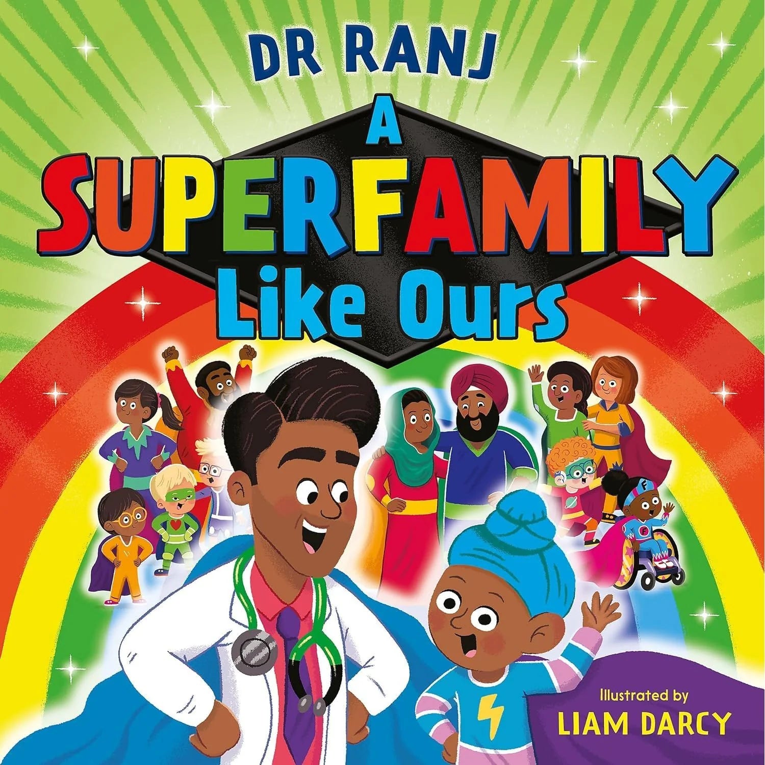 Dr Ranj Singh picture book collection back cover - Superhero, Superpower and Superfamily paperback set for ages 3-5