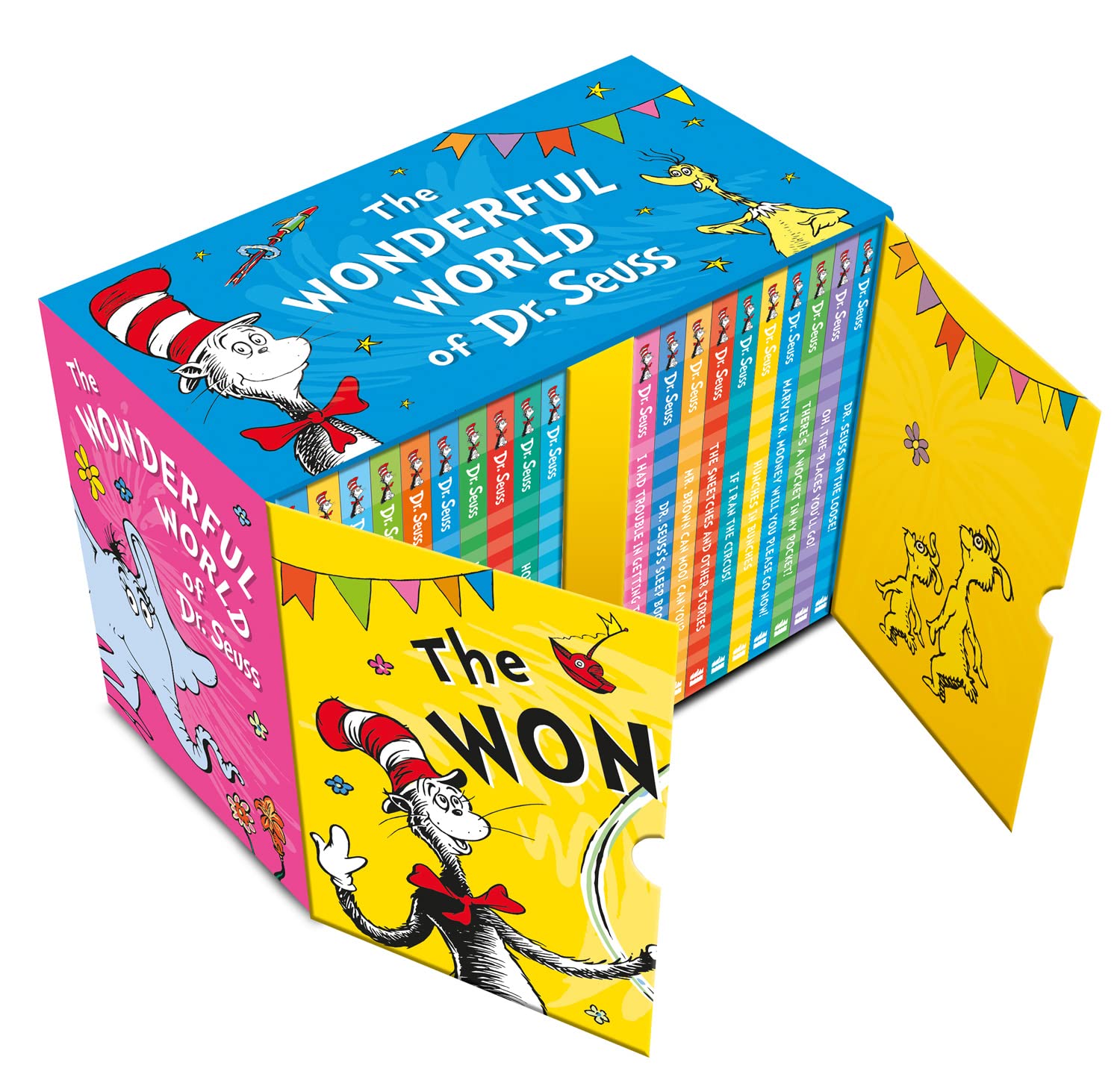 The Wonderful World of Dr Seuss 20 books collection set open box showing hardback titles