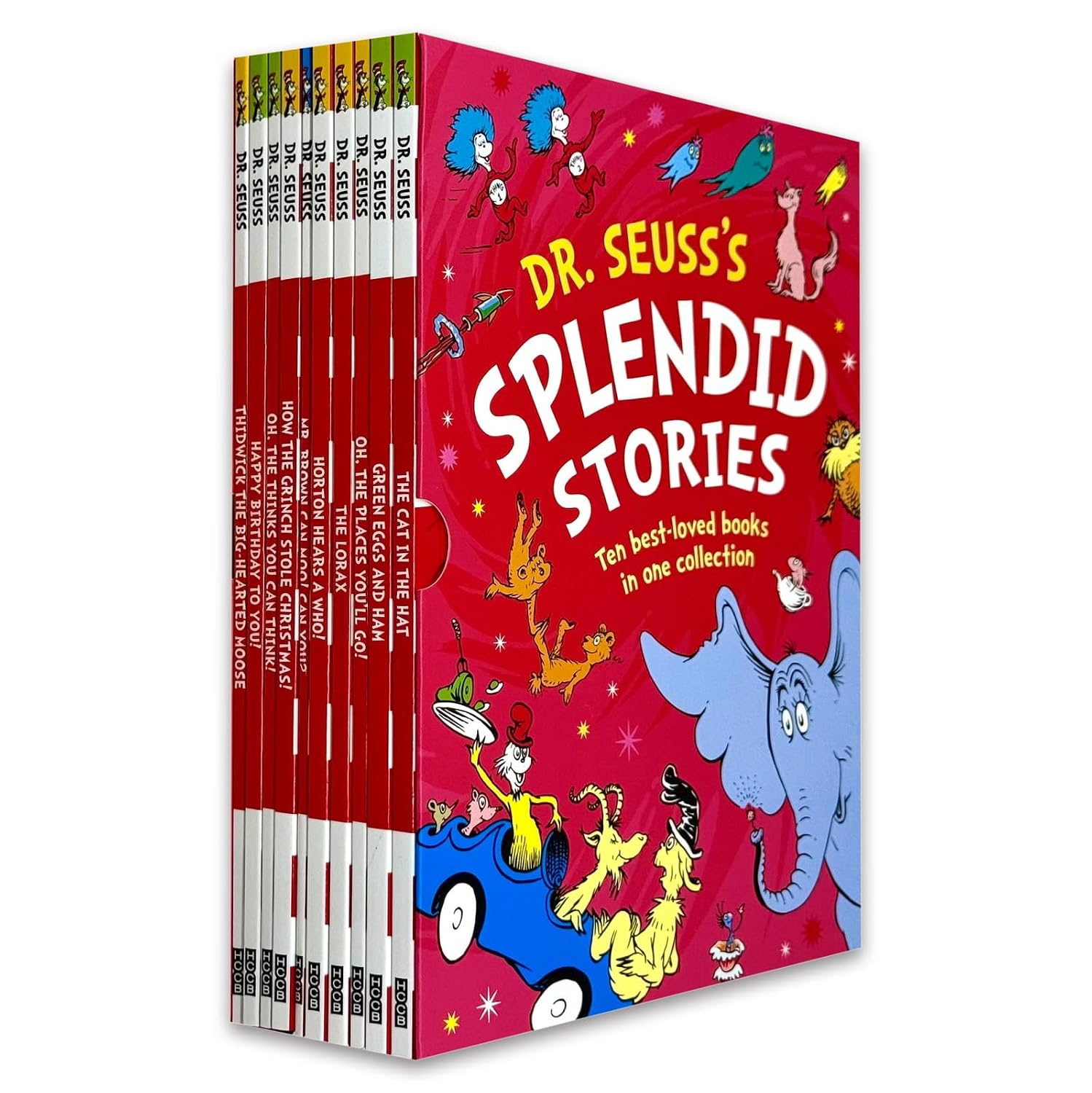 Dr. Seuss's Splendid Stories 10 Books Collection Box Set paperback cover, Ages 3+