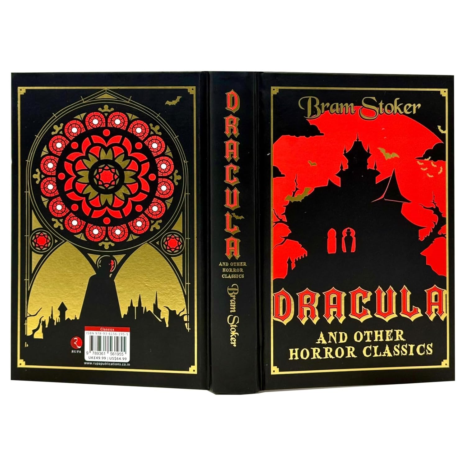 Close-up of the sprayed page edges on Dracula and Other Horror Stories by Bram Stoker hardback