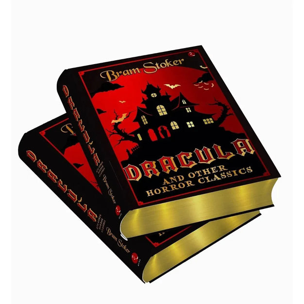 Dracula and Other Horror Classics by Bram Stoker - leather-bound hardback spine detail