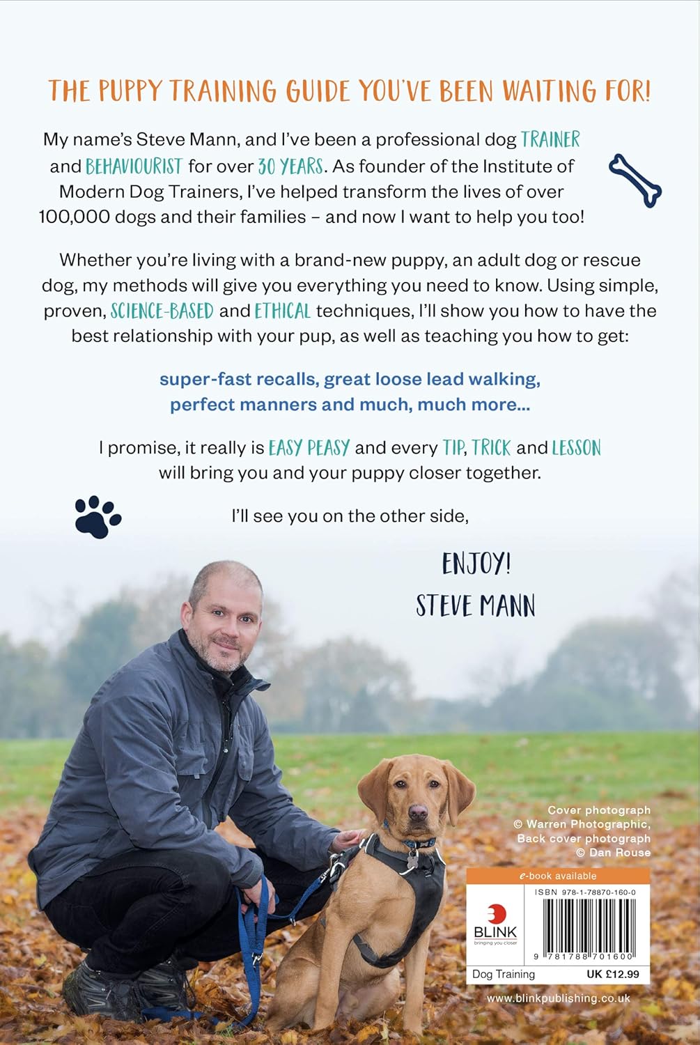 Easy Peasy Puppy Squeezy by Steve Mann - dog training paperback book detail image
