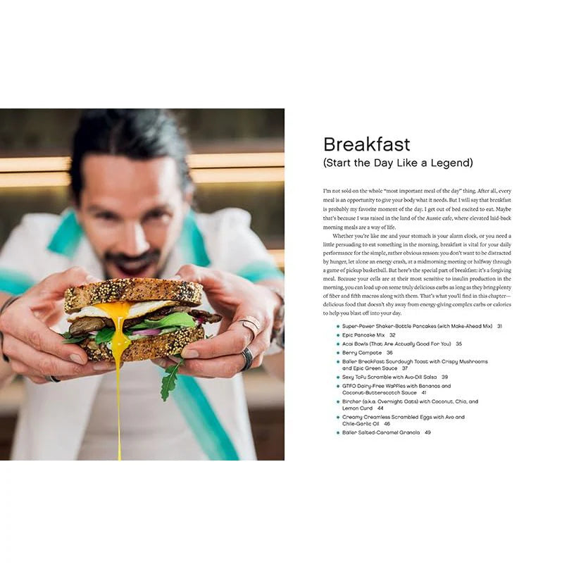 Eat Like A Legend by Dan Churchill hardback cookbook - back cover with book description