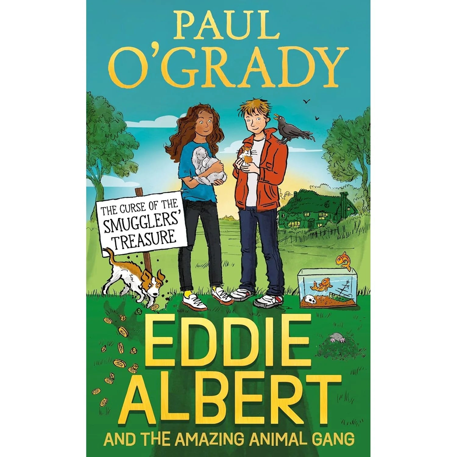 Eddie Albert and the Amazing Animal Gang: The Curse of the Smugglers' Treasure by Paul O'Grady - Book 2 hardback cover, ages 9+