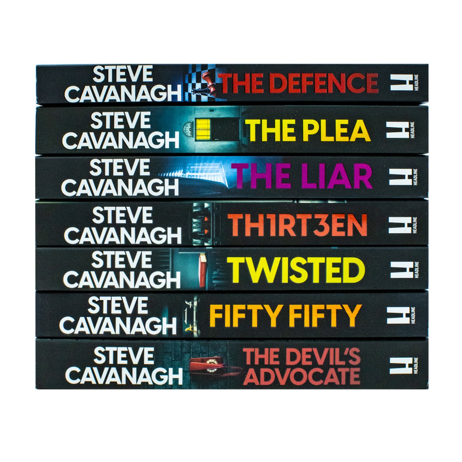 Front cover view of Eddie Flynn 7 books collection set by Steve Cavanagh, brand new paperback crime thriller bundle