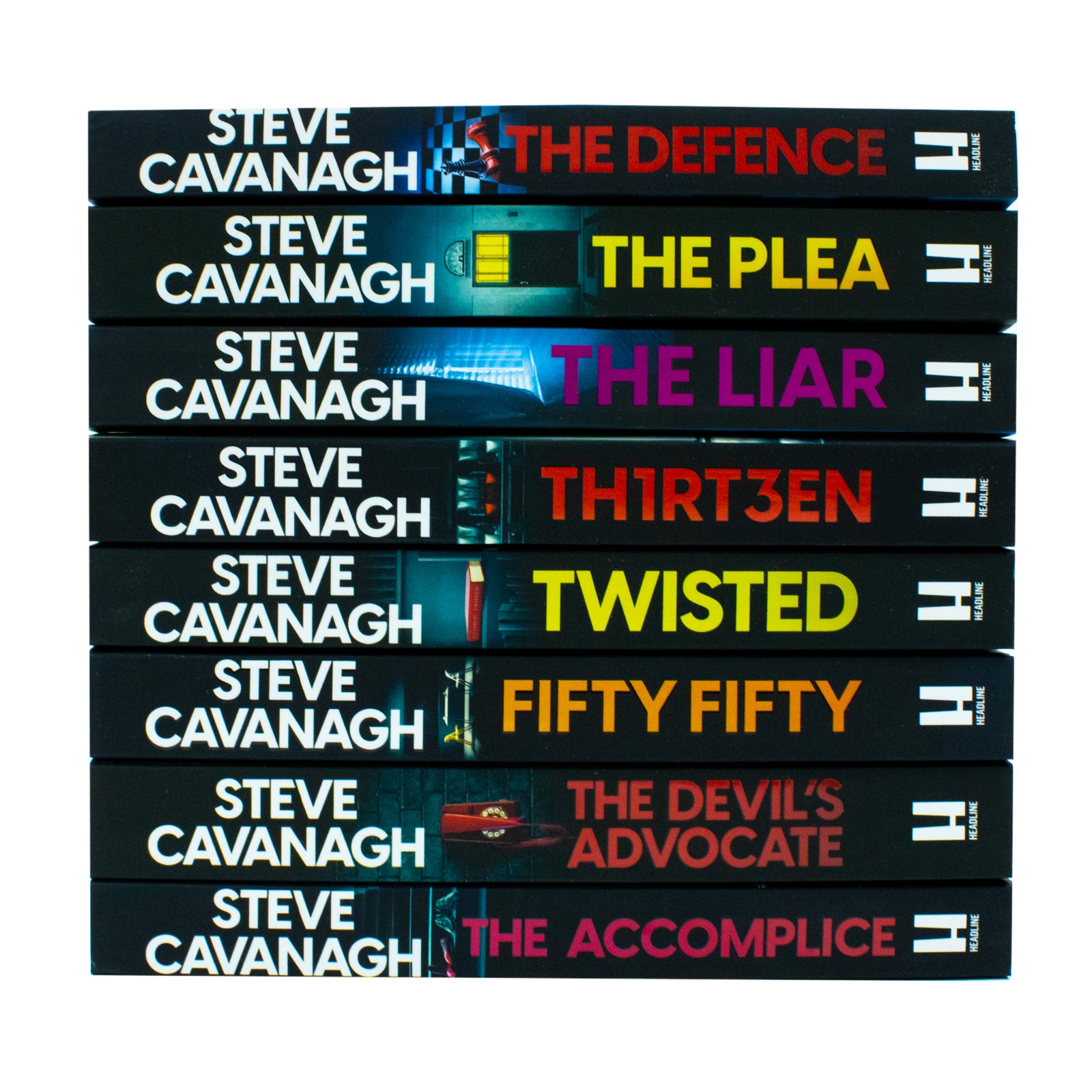 Eddie Flynn Series 8 Books Collection Set by Steve Cavanagh - close up of paperback legal thriller titles