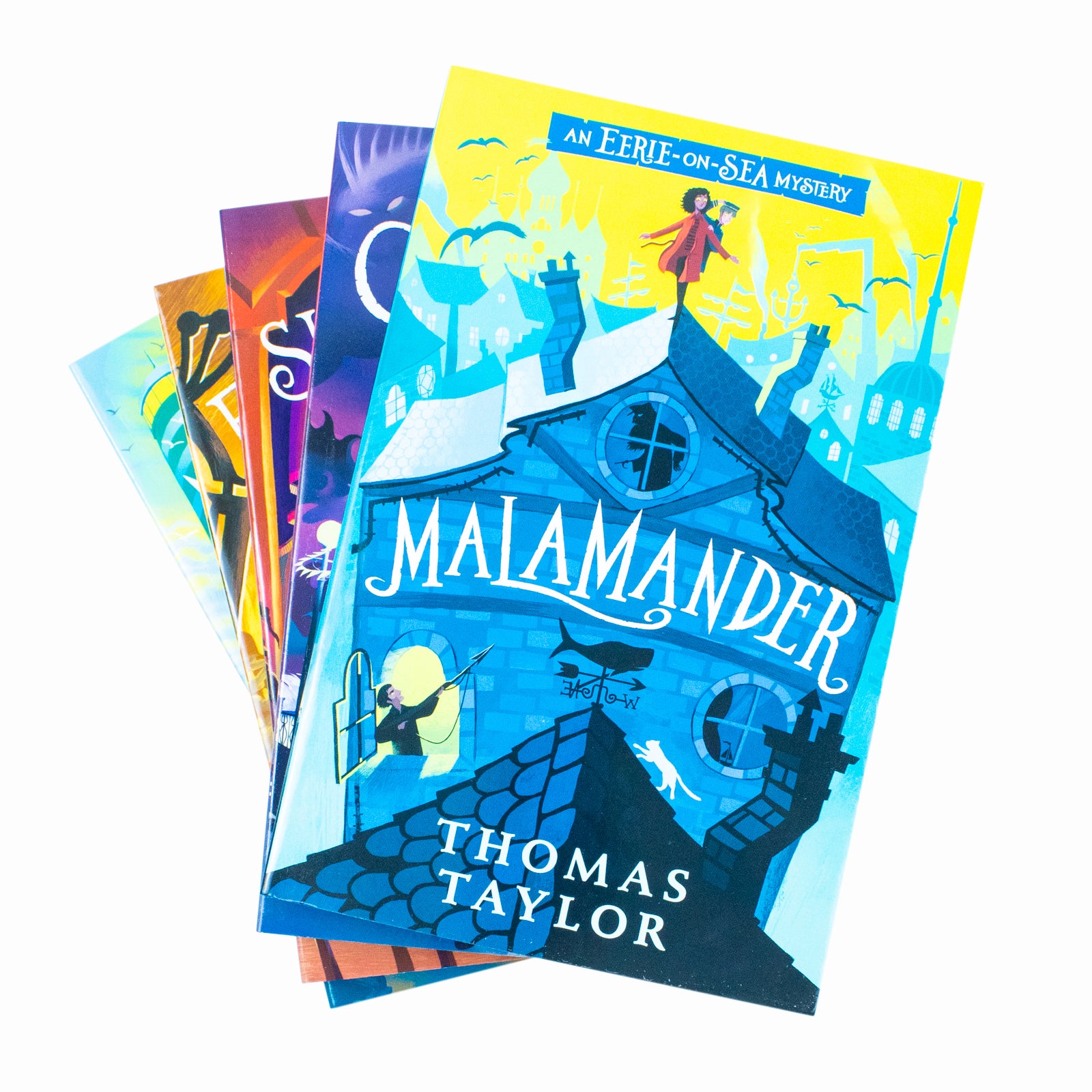 Eerie-on-Sea Mystery Series 5 Book Collection Set by Thomas Taylor - Malamander, Gargantis, Shadowghast, Festergrimm, Mermedusa - Paperback - Ages 8-12