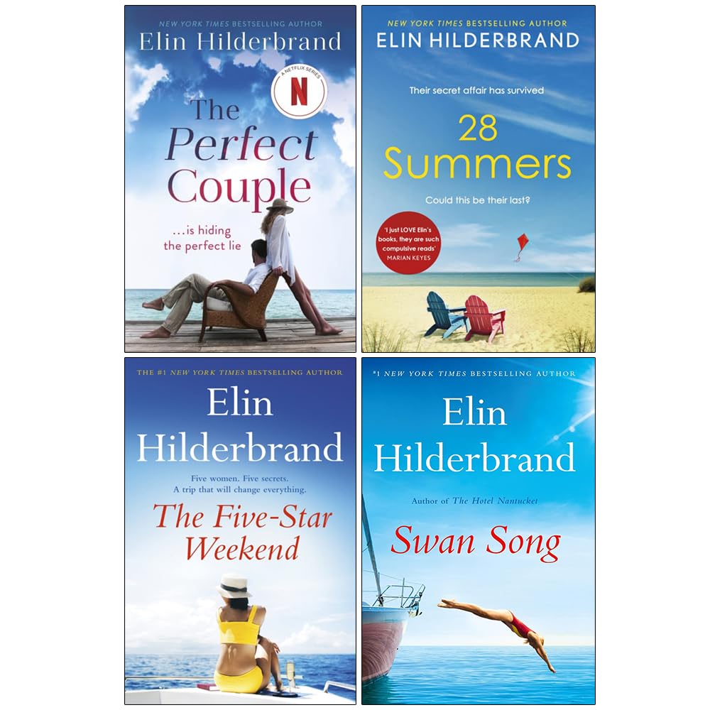 Elin Hilderbrand 4 book collection set cover, The Perfect Couple 28 Summers Five-Star Weekend Swan Song