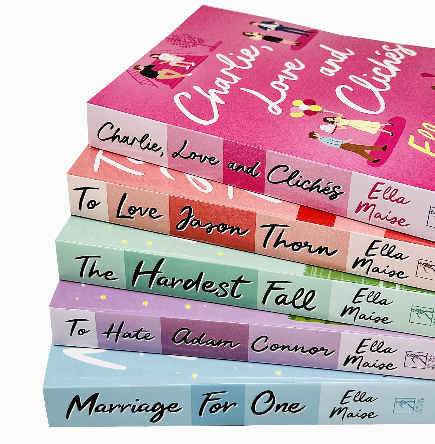 Ella Maise Collection paperback set showing Charlie Love and Clichés and To Love Jason Thorn covers