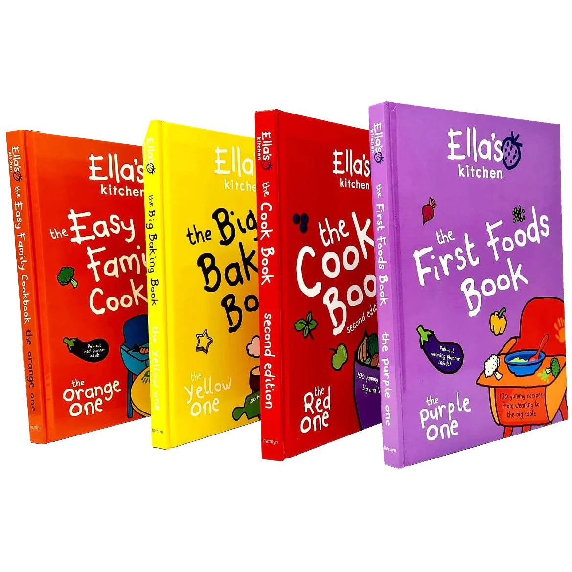 Ella's Kitchen family cookbook collection set by Hamlyn - baby weaning, family meals and baking hardback books