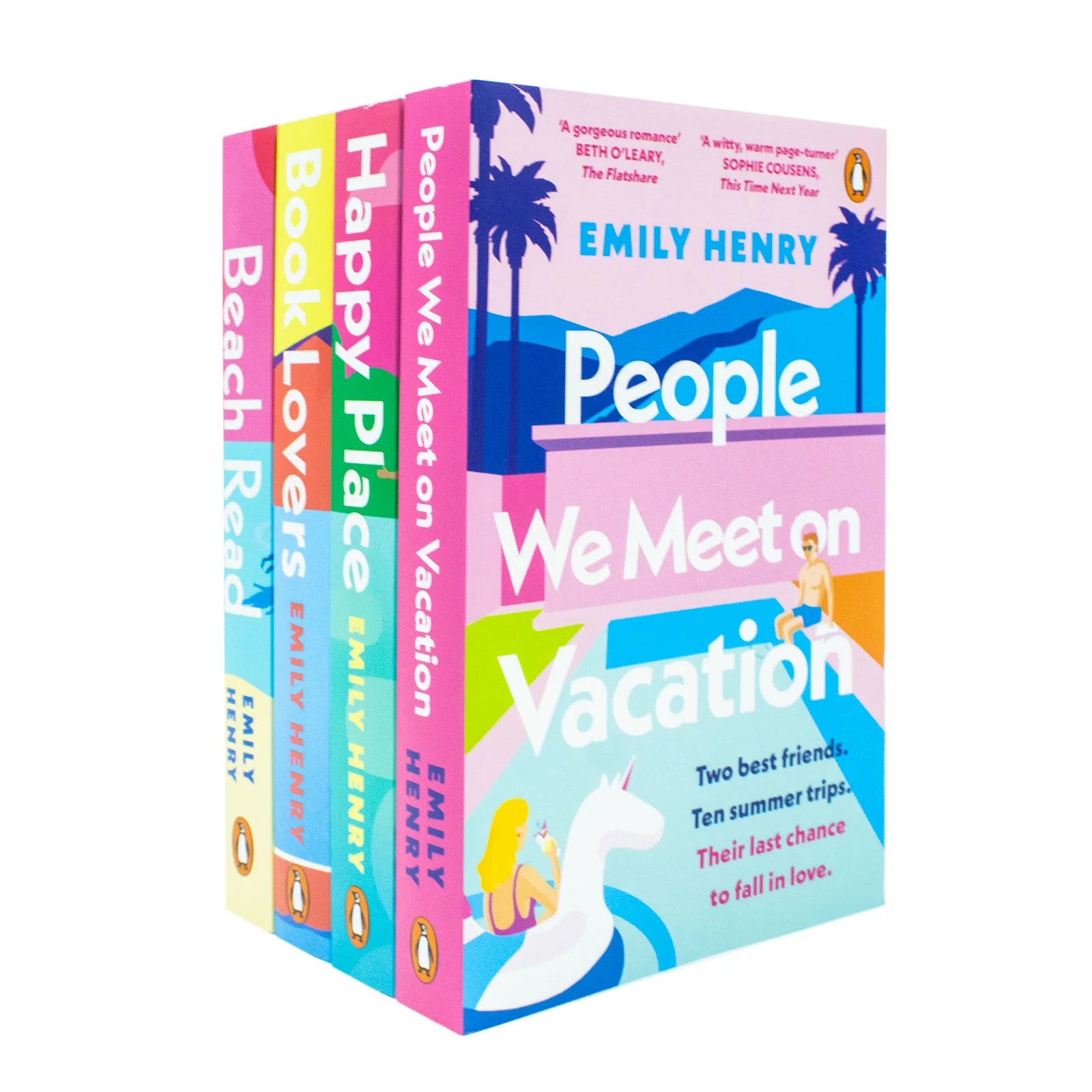Emily Henry 4 Book Collection Set paperback - Book Lovers, Beach Read, People We Meet on Vacation, Happy Place