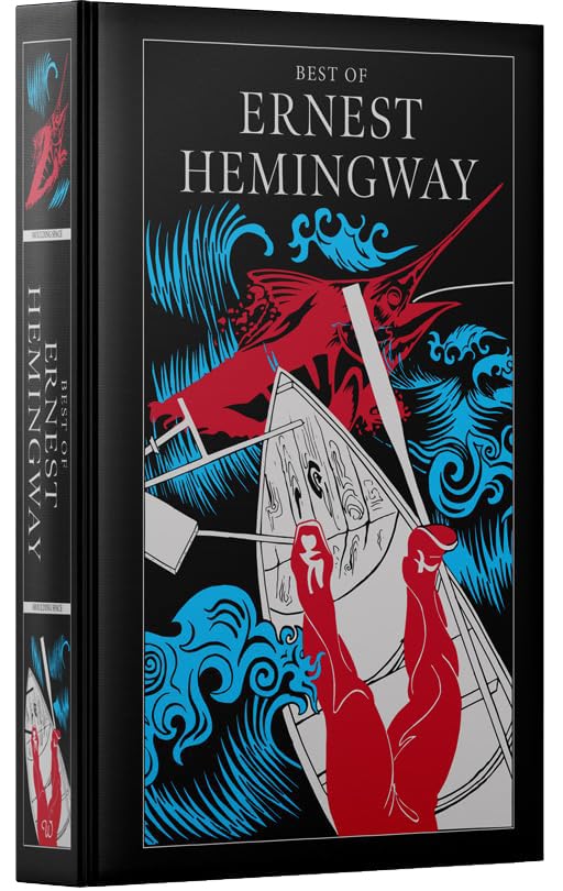 Ernest Hemingway Collection of Novels leather-bound edition featuring The Sun Also Rises, For Whom the Bell Tolls, A Farewell to Arms and The Old Man and the Sea