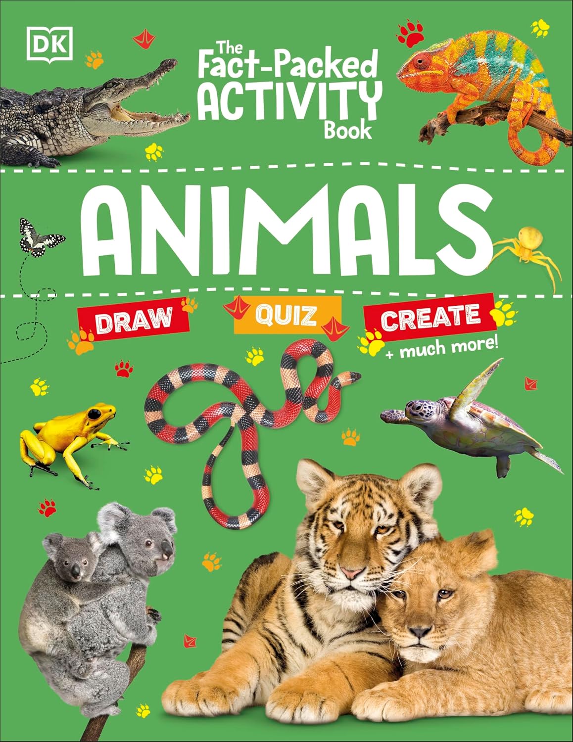 The Fact-Packed Activity Book: Animals by DK - paperback cover for ages 5-9