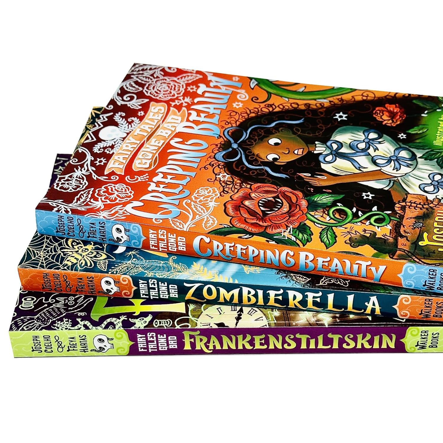 Zombierella, Frankenstiltskin and Creeping Beauty Paperback Books by Joseph Coelho