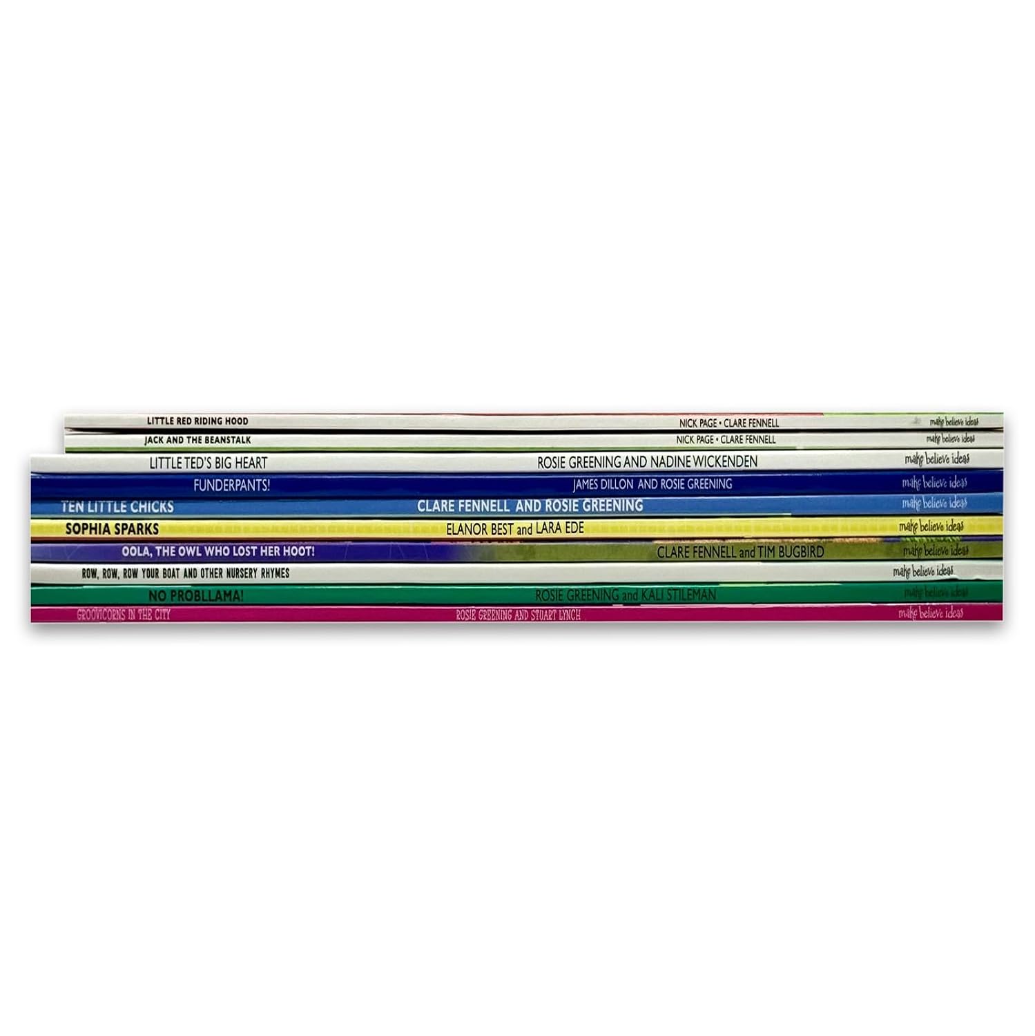 Close-up of paperback books from the Fairy Tales and Nursery Rhymes 10 Books Collection Set for ages 3-7