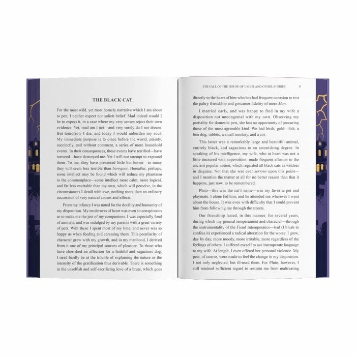 Interior pages of The Fall of the House of Usher and Other Tales by Edgar Allan Poe hardback edition