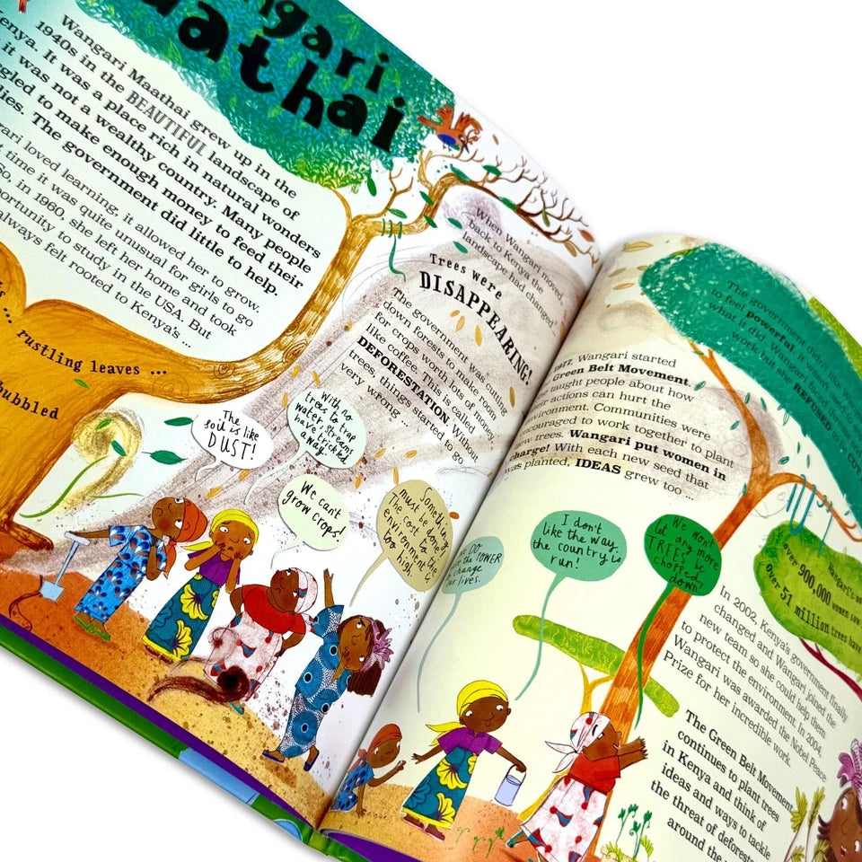 Fantastically Great Women 4 book box set inside pages showing illustrations of inspiring women