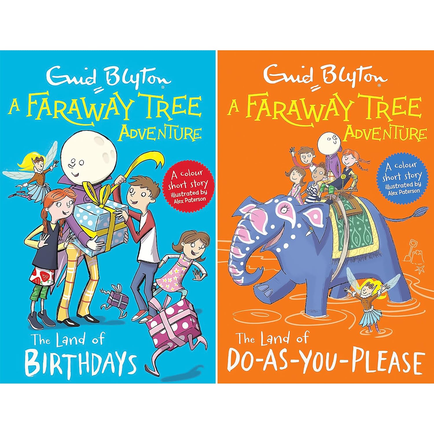 Faraway Tree Adventures paperback books by Enid Blyton showing colourful illustrated covers