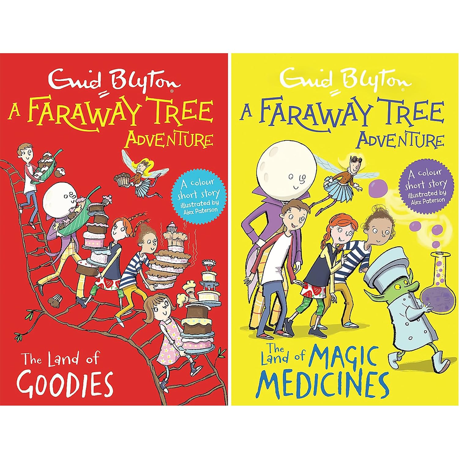 The Land of Birthdays and The Land of Goodies paperback books from the Faraway Tree Adventures set