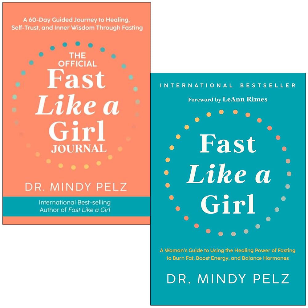 Fast Like a Girl and The Official Fast Like a Girl Journal by Dr Mindy Pelz - 2 book set, hardback and paperback