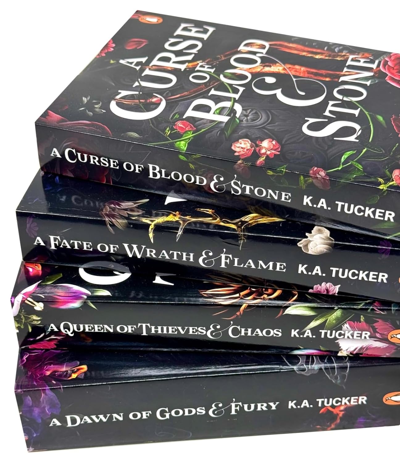 A Curse of Blood and Stone paperback cover - Fate & Flame series by K.A. Tucker