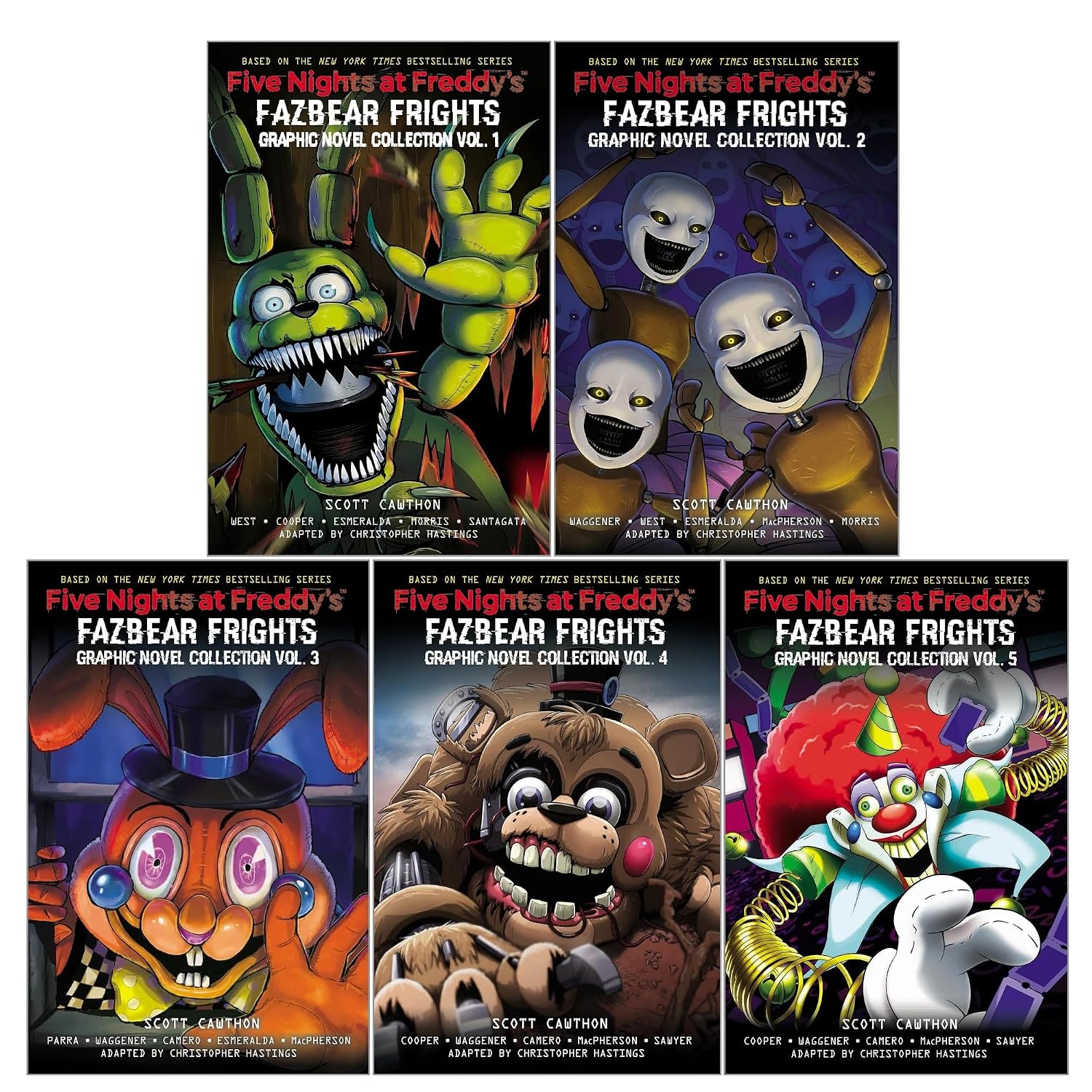 Five Nights at Freddy's Fazbear Frights Graphic Novel Collection Volume 1 paperback cover - Scott Cawthon horror graphic novel for ages 9-12