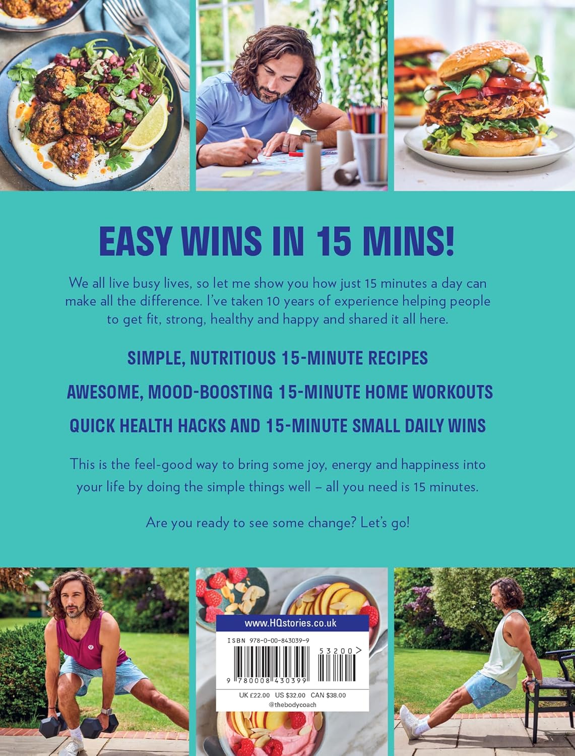 Feel Good in 15 by Joe Wicks hardback - inside page showing 15-minute workouts