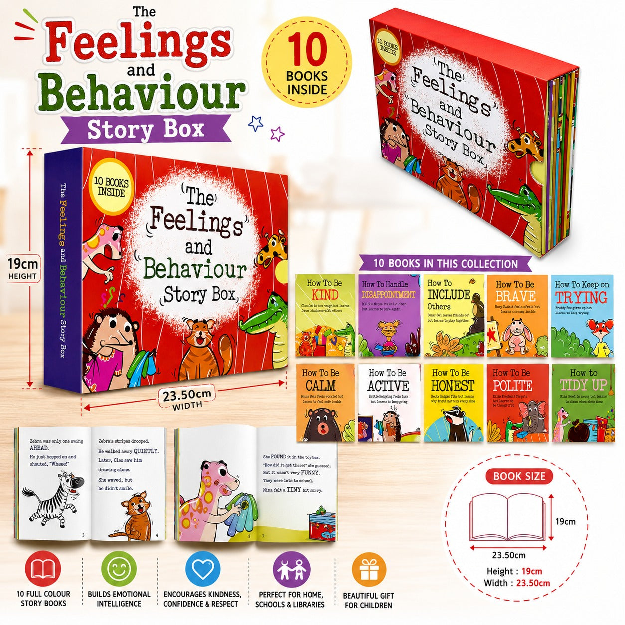 Feelings and Behaviour Story Box 10 books collection set paperback cover for ages 3-7