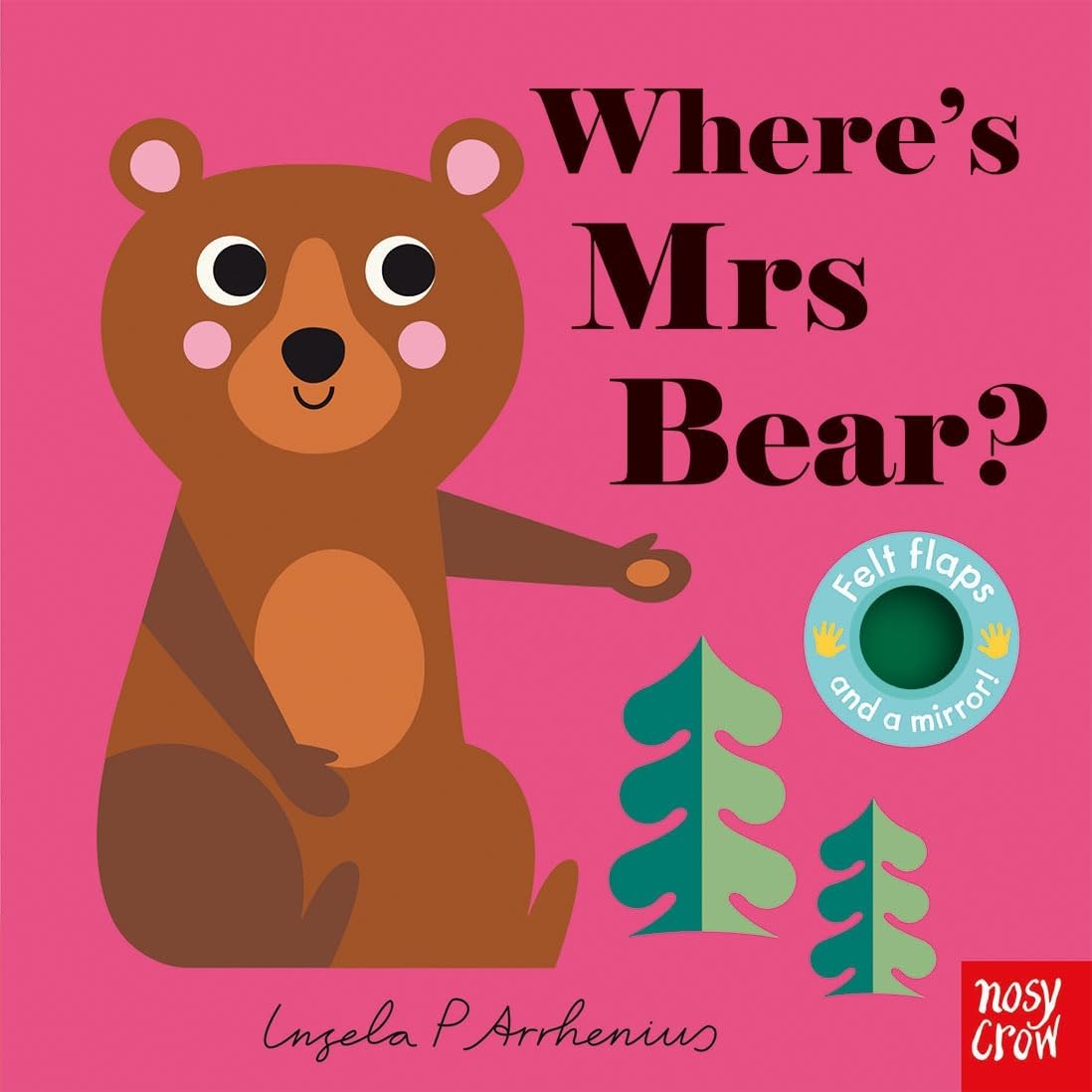 Where's Mrs Zebra felt flap board book cover illustration by Ingela P Arrhenius