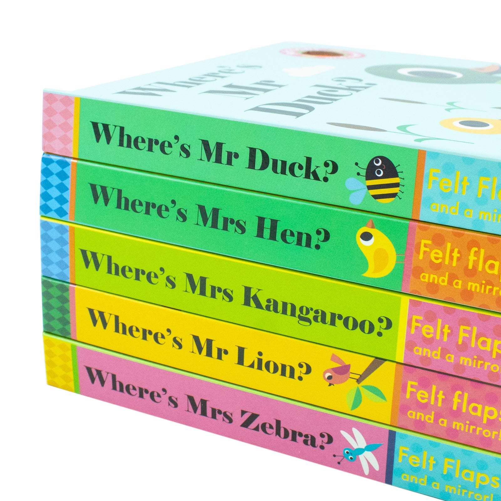 Felt Flaps And A Mirror! 5 Books Collection Set by Ingela P Arrhenius - Where's Mr Lion and Where's Mrs Kangaroo covers - board books