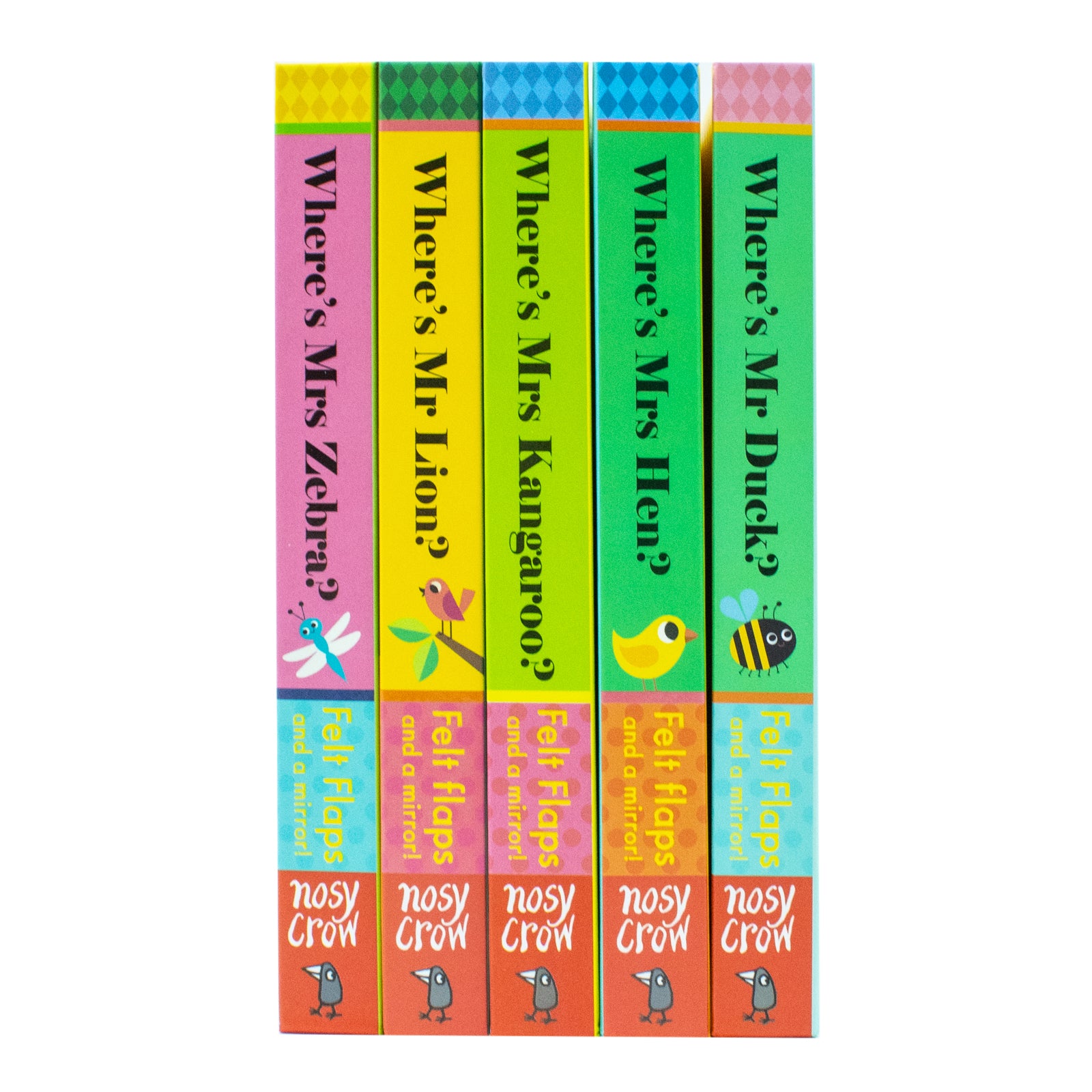 Felt Flaps And A Mirror! 5 Books Collection Set by Ingela P Arrhenius - Where's Mrs Hen and Where's Mr Duck covers - board books