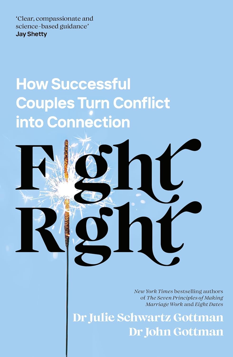 Close-up of Fight Right, Eight Dates and The Seven Principles for Making Marriage Work paperback book set by the Gottmans