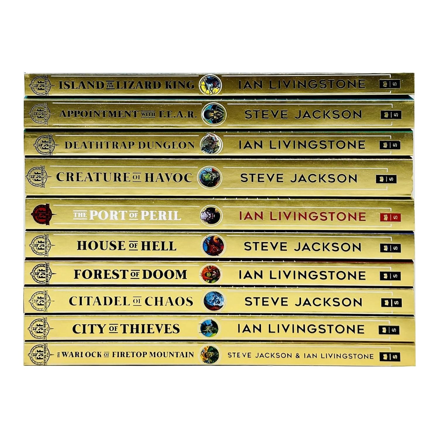 Fighting Fantasy 10 Books Collection Set covers by Steve Jackson & Ian Livingstone - Warlock of Firetop Mountain, Deathtrap Dungeon and more