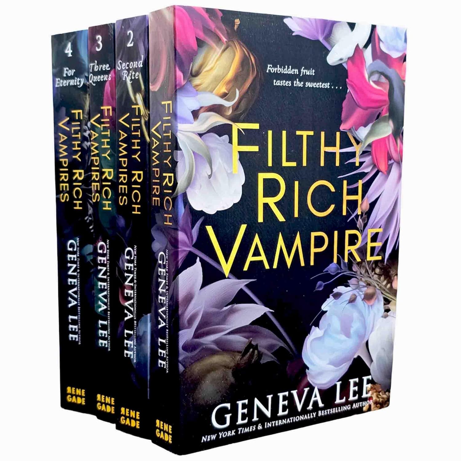 Filthy Rich Vampires Series by Geneva Lee - 4 Book Paperback Collection Set including Filthy Rich Vampire, Second Rite, Three Queens and For Eternity