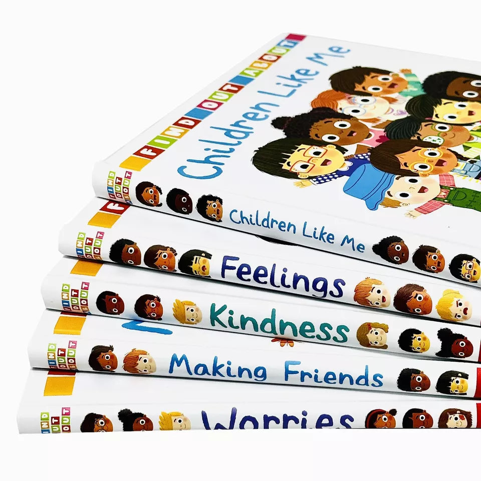 Find Out About board book set - Feelings, Kindness and Making Friends lift-the-flap covers for toddlers