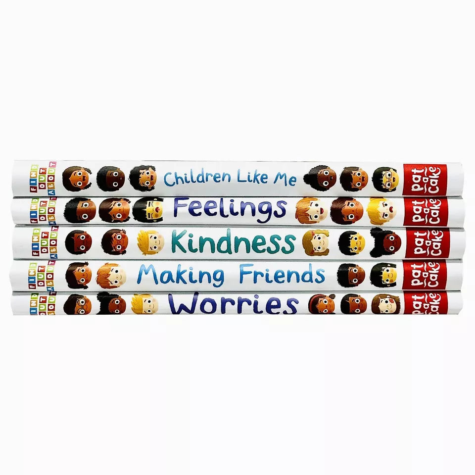 Find Out About board book set - Children Like Me and Worries lift-the-flap covers for ages 0-3