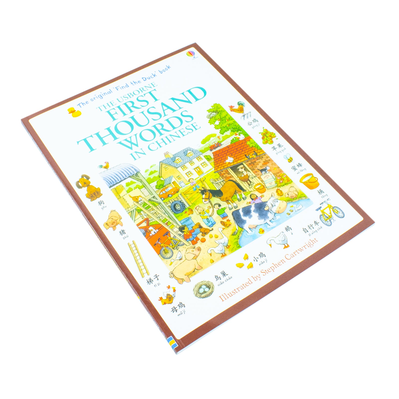 Busy illustrated scene from First Thousand Words in Chinese bilingual childrens book