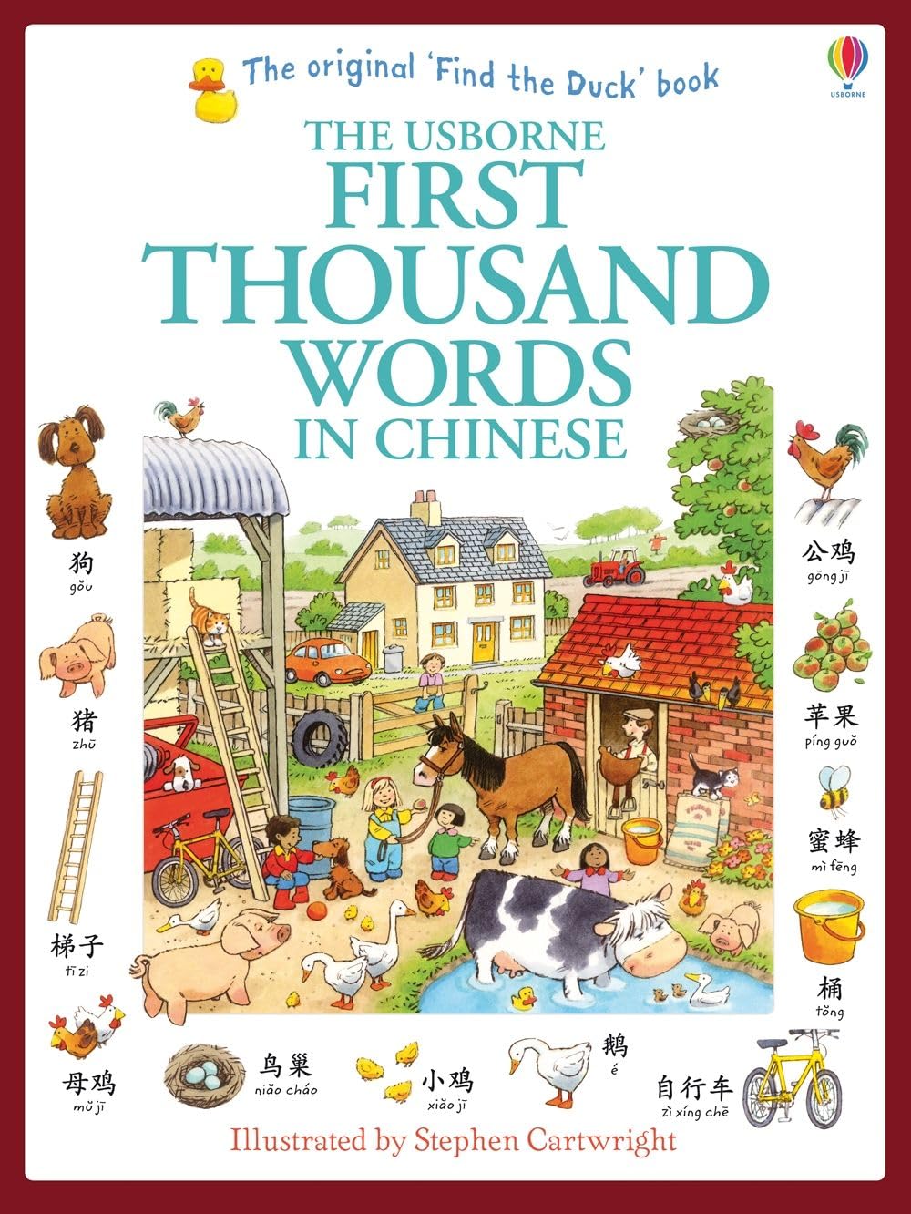 First Thousand Words in Chinese by Heather Amery - Usborne bilingual Mandarin paperback word book, ages 5-9