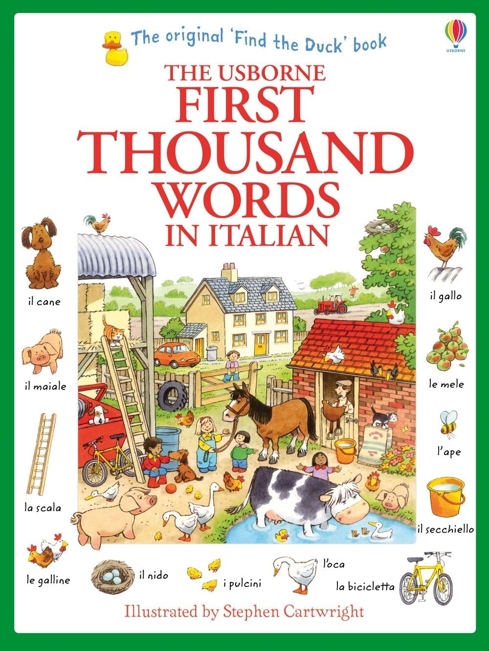 First Thousand Words in Italian by Heather Amery - Usborne illustrated bilingual paperback for ages 5+