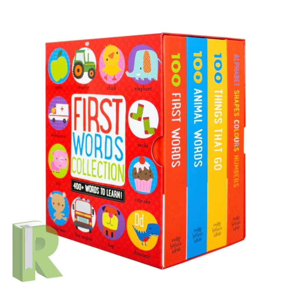 First Words Collection 4 Books Box Set by Make Believe Ideas - Padded Board Books - Ages 0-2